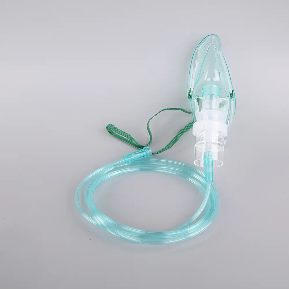 Maschera e tubi per nebulizzatore di ossigeno monouso in Pvc Non tossico di colore verde avvolto singolarmente medico