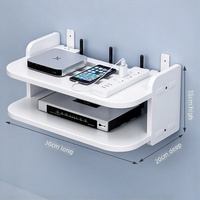 Étagère murale à 2 niveaux pour routeur WiFi, support de rangement pour routeur sans fil avec clous adhésifs sans trace