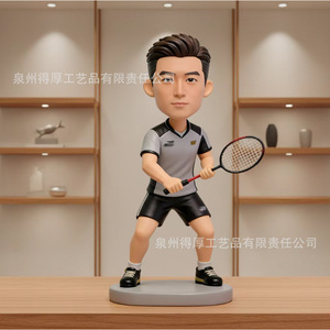 Custom <b>Badminton</b> Star Resin Bobblehead Figurine Handmade Desktop Decoration Collectible Gift - Product Image 4