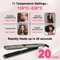 Lisseur de cheveux en céramique ionique de 1 pouce, fer à lisser de précision, affichage de la température LED, double tension, mini, pour salon de coiffure, idéal pour les voyages