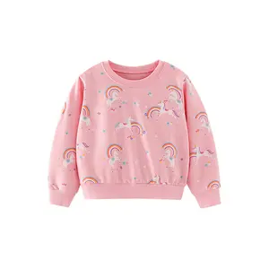 Mode Kinderkleding Katoenen Brief Cartoon Paardenprint Lange Mouw Truien Tops Lente Herfst Baby Jongens Meisjes Sweatshirts