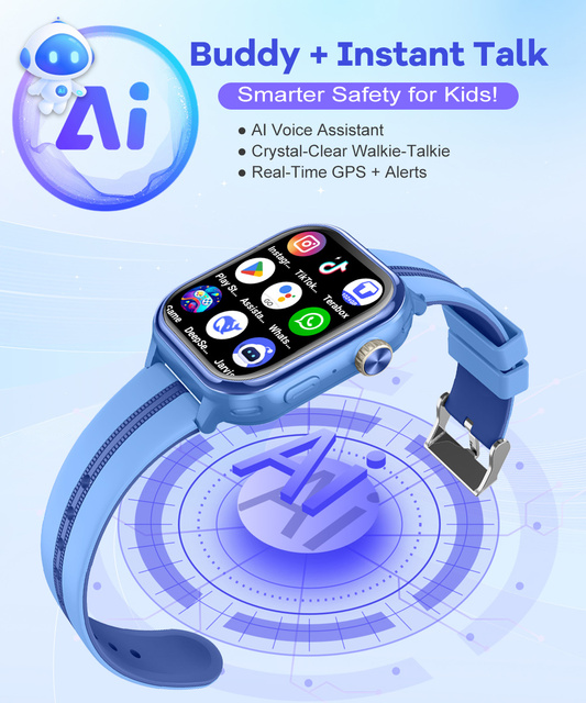Android 8.1 4G Kids Smartwatch with Gps tracker Rotate Selfie Camera Kids Gps Watch Phone IPX7 Waterproof AI Function