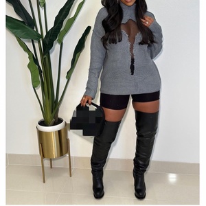 Fashion Streetwear Lady Casual Pullover Styles primavera autunno inverno Mesh Hollow Out maglione lavorato a maglia maglioni da <span class=keywords><strong>donna</strong></span> - Product Image 1