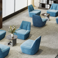 Chaise simple avec accoudoir large en velours bleu de texture de luxe légère canapé paresseux sans accoudoirs meubles de chaise de loisirs