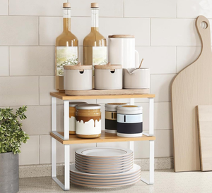 <span class=keywords><strong>Étagère</strong></span> de rangement de cuisine empilable à quatre niveaux <span class=keywords><strong>en</strong></span> <span class=keywords><strong>fer</strong></span> <span class=keywords><strong>forgé</strong></span> <span class=keywords><strong>et</strong></span> <span class=keywords><strong>en</strong></span> <span class=keywords><strong>bois</strong></span>, organisateur moderne pour épices <span class=keywords><strong>et</strong></span> bols - Product Image 6