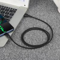 Kabel kepang nilon 3ft 6 kaki 10 kaki 5A tipe C, kabel Data Usb cepat isi daya Cepat USB Tipe C kabel pengisi daya UCB24 terlaris