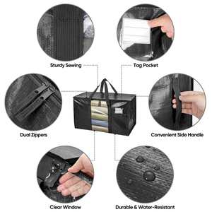 Bolsas de Mudanza Extra Grandes y Resistentes con Correas de Mochila, Asas Fuertes y Cierres, Bolsas de Almacenamiento para Ahorrar Espacio - Product Image 4