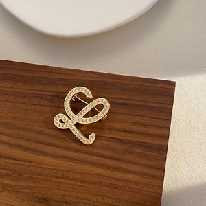 新しいファッションハイエンド女性用コサージュ文字ブローチシンプルなデザイン絶妙なニッチでフルジルコニウムスーパーフラッシュラグジュアリー - Product Image 2