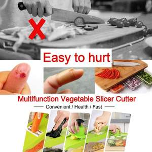 Trancheuse à légumes <span class=keywords><strong>multifonction</strong></span> <span class=keywords><strong>6</strong></span> <span class=keywords><strong>en</strong></span> <span class=keywords><strong>1</strong></span> Trancheuse à <span class=keywords><strong>mandoline</strong></span> de cuisine avec protège-doigts et récipient de stockage - Product Image 4
