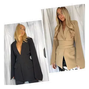 Elegante Vrouwen Blazer Casual Vest Streetwear Suits Vrouw Office Dames Jas Pak