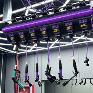 Ensemble complet d'équipement <span class=keywords><strong>pour</strong></span> station de lavage automobile, système de dévidoir de tuyau 6-en-1 avec nettoyeur haute pression, compresseur d'air et double proportionneur de produits chimiques - Product Image 2