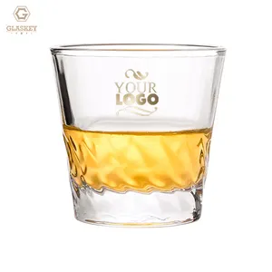 Ahşap kutu ile kişiselleştirilmiş özel viski bardağı kristal atış likörü için eski moda viski bardağı es
