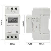 Temporizador programable semanal LCD digital, interruptor de relé de tiempo, THC15A AC / DC24V