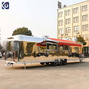 CAMPTRL Remorque alimentaire mobile pour crème glacée et café, chariot de vente entièrement équipé pour la restauration extérieure, taille personnalisée, camion de restauration pour hot-dogs et pizzas - Product Image 1