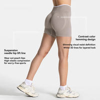 Shorts Deportivos Sin Costuras para Mujer, Cintura Alta, Levanta Glúteos, Sin Dobladillo Enrollado, para Yoga, Gimnasio, Correr, Entrenamiento, Ciclismo, Ropa Deportiva