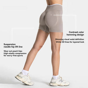 Shorts Deportivos Sin Costuras para Mujer, Cintura Alta, Levanta Glúteos, Sin Dobladillo Enrollado, para Yoga, Gimnasio, Correr, Entrenamiento, Ciclismo, Ropa Deportiva - Product Image 4