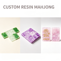 Tuiles de Mahjong en Nacre à Double Couche en Résine, Jeu de Mahjong de Marque, Fabricant MAHJ