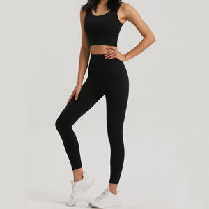 Reggiseno sportivo da donna ad alto sostegno con push-up per yoga, leggings a vita alta con effetto push-up e tasca nascosta, set <span class=keywords><strong>fitness</strong></span> da palestra - Product Image 6