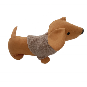 Mignon saucisse chien teckel forme Polyester Nature <span class=keywords><strong>sable</strong></span> rempli tissu Animal porte bouchon livre bouchon mur protecteurs - Product Image 4