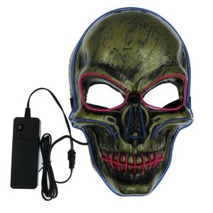 Fiesta de Halloween de miedo Rave <span class=keywords><strong>LED</strong></span> máscara luminosa, EL alambre de <span class=keywords><strong>cara</strong></span> completa purga máscara - Product Image 3