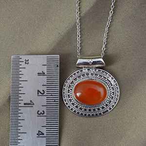 En gros Naturel Ovale Rouge Cornaline Pendentif À La Main Déclaration Bijoux avec Plaqué Onyx Chunky Tribal Déclaration Opale Charme - Product Image 5