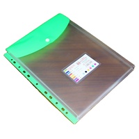 Hengyao, botón A4 de gran capacidad, bolsa de inserción de hojas sueltas transparentes, bolsa de archivo de 11 agujeros, carpeta de Material PP para documentos