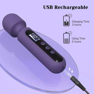 Kit <span class=keywords><strong>Vibrator</strong></span> <span class=keywords><strong>Wand</strong></span> Mainan Seks Dewasa untuk Pasangan dengan 3 Aksesoris untuk Stimulator Klitoris Titik G Glans Stimulator Klitoral Dildo Bergetar dengan LCD - Product Image 5