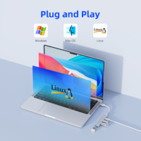 Hub USB Multiport Mini 4 Port USB 3.0 2.0, Adaptor Splitter USB-A untuk Laptop Komputer