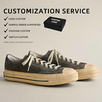 Chaussures unisexes en daim lavé à lacets, baskets vulcanisées à semelle épaisse, style rétro japonais, respirantes, pour le skate, en coton, printemps-été 2026