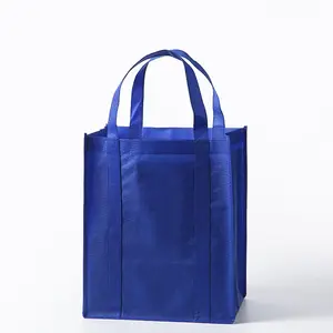 Promosi grosir tas Tote plastik cetak Logo kustom portabel tahan air tas belanja bukan tenunan