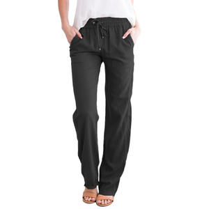 Shinesia <span class=keywords><strong>Pantalon</strong></span> en <span class=keywords><strong>lin</strong></span> à jambe <span class=keywords><strong>droite</strong></span> pour <span class=keywords><strong>femme</strong></span> de grande taille <span class=keywords><strong>pantalon</strong></span> d'affaires personnalisé de couleur unie à taille moyenne élastique - Product Image 3