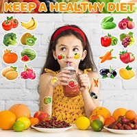 Kejie 500 stuks rol groenten fruit zelfklevende stickers waterdicht 1 inch cadeauzak verzegeling beker decoratie label sticker