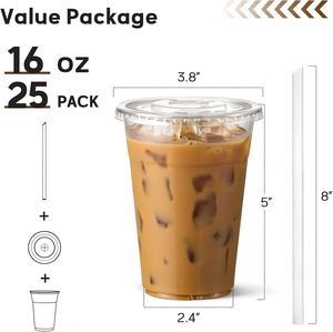 Gobelets jetables en PP avec logo personnalisé, diamètre 90 mm, gobelets en plastique transparent à emporter, thermoscellables pour café glacé, thé au lait, milkshake, thé boba - Product Image 2
