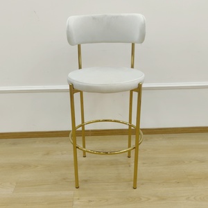 Tùy Chỉnh Nhà Hàng Đồ Nội Thất Thanh Sang Trọng Kim Loại Chân Mềm Đệm Nhung Thanh Phân Ghế Cho Nhà Bếp Thanh Cao Ghế - Product Image 3