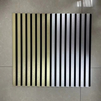 Paneles Acústicos Decorativos de Revestimiento de PU Dorado y Plateado al por Mayor, Paneles Acústicos de Listones para Reducción de Sonido para el Hogar y Gimnasio APK022