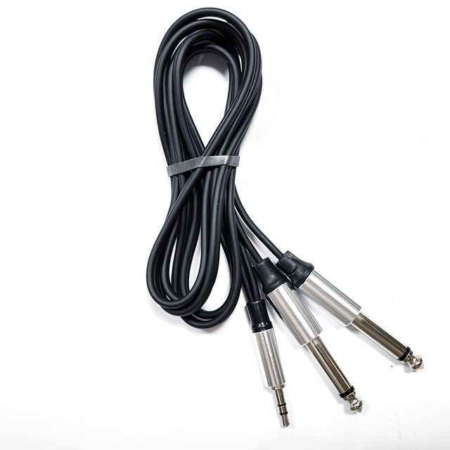 TRS Stereo Jack 3 Pole 3.5mm 1/8 Male to 2 Pole 2*6.35mm 1/4 Male Audio Extension Splitter Y Cable for Home Stereo Systems