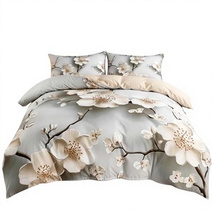 EU Stock 3 Piece 100% Polyester Woven Modern Floral Fade Resistant Duvet Cover <b>Set</b> <b>Single</b> Size 135x200cm Poland Warehouse - Product Image 1