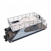 Yacht commercial le plus vendu, bateau ponton en aluminium de qualité supérieure avec cabine fermée pour le divertissement