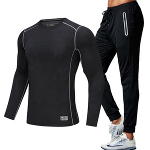 Drops hipping Gym Kleidung Großhandel Custom Logo 2 Stück Set Polyester Fitness T-Shirts Hosen Gym Kleidung für Männer - Product Image 6