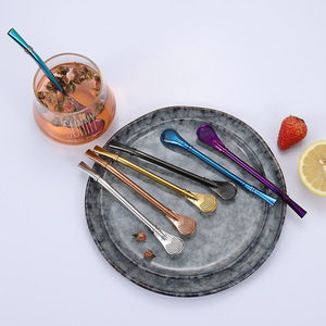 Pajitas <span class=keywords><strong>de</strong></span> Acero Inoxidable <span class=keywords><strong>de</strong></span> Grado Alimenticio, Ecológicas, Reutilizables y Portátiles para <span class=keywords><strong>Mate</strong></span>, Bombilla, Accesorios <span class=keywords><strong>de</strong></span> Bar, 155 mm, Multicolor - Product Image 3