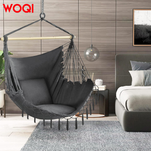 WOQI portatile esterno in cotone sedia amaca con la corda appesa sedia a dondolo Design per facile da appendere - Product Image 5