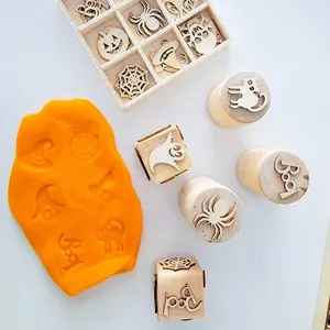 Nieuw Product 2022 Hout Playdough Custom Stempel Houten Voor Kinderen Educatief Speelgoed