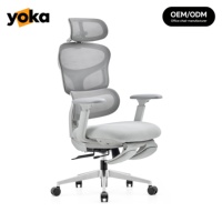 Chaise ergonomique avec repose-pieds, appui-tête réglable et accoudoirs 4D, base à double poignée 4 positions, soutien lombaire – Fabrication OEM/ODM