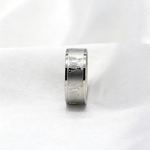 Trendy <b>Titanium</b> Steel Butterfly Etched Wide <b>Ring</b> Unisex Street Fashion Jewelry Gift Accessory - Product Image 3