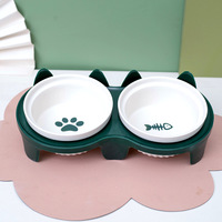 Nouveau Style vente en gros incliné chien chat fontaine d'eau personnalisé en céramique chien bol surélevé chat bols