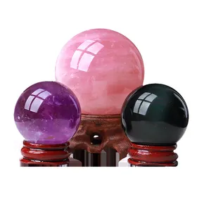 Natural White Crystal Ball Powder Crystal Ball Amethyst Crystal Ball Obsidian Home Entrance Office Desk Decoration