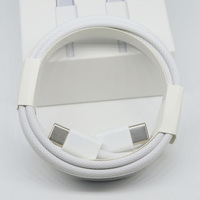 Cables de Carga Rápida C-C 3A al por Mayor, Blancos, 1M, Trenzados, Tipo-C, para iPhone 15, 16, 17