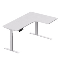 Escritorio de juegos en forma de L eléctrico ajustable en altura, escritorio de esquina de ordenador, mesa de escritorio para juegos de Pc con soporte elevador de Monitor grande