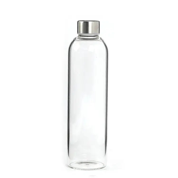Bpa الشحن مخصص زجاجة ماء قابلة لإعادة الاستخدام الزجاج مع واقية النيوبرين المعادن كم الفولاذ كاب وجيزة الكلاسيكية أنيق