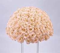 Bouquet de fleurs artificielles en gros, roses blanches, roses et violettes, grandes boules de fleurs pour décoration de mariage